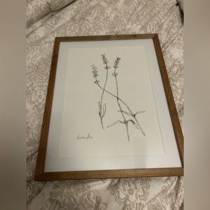 Fine line lavender drawing wall decor